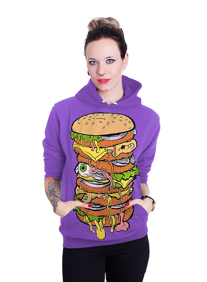 NADANBAO 3D Printing Long Sleeve Hoodie Purple/Brown  - Image 4