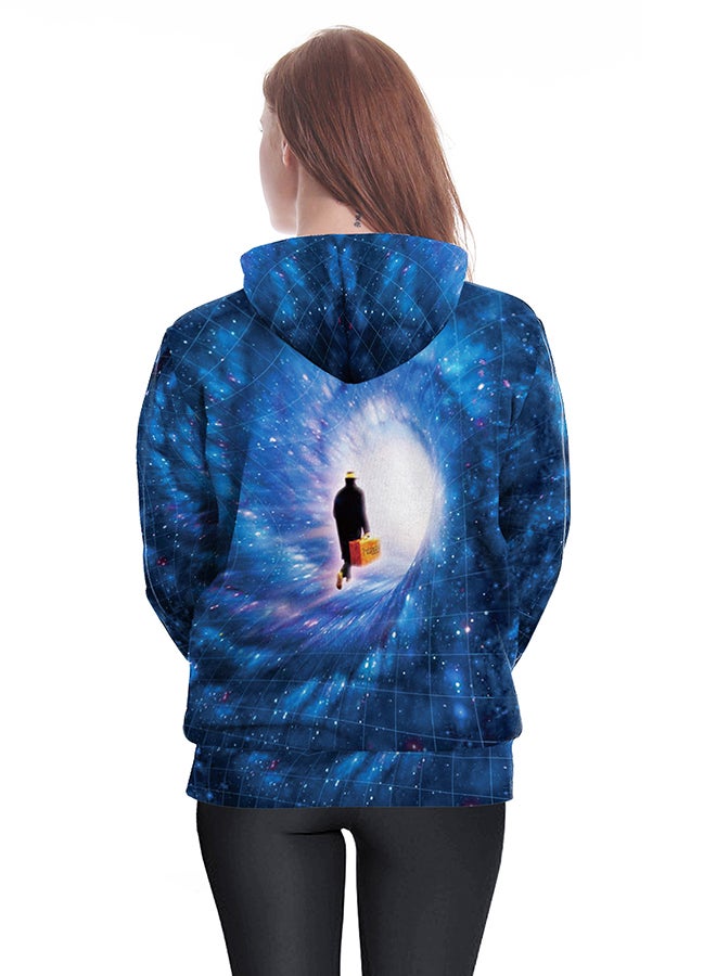 NADANBAO 3D Printing Long Sleeve Hoodie Blue  - Image 4