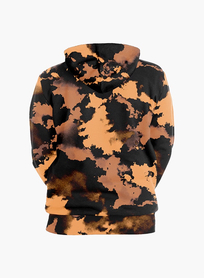 NADANBAO 3D Printing Long Sleeve Hoodie Orange/Black  - Image 2
