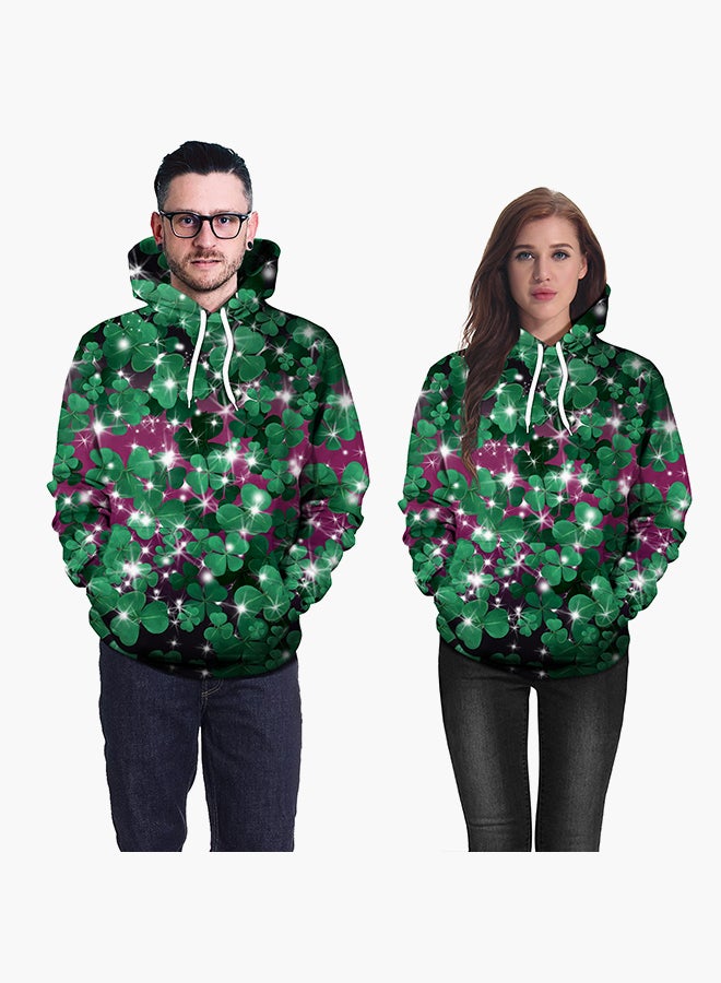 NADANBAO 3D Printing Long Sleeve Hoodie Green  - Image 3