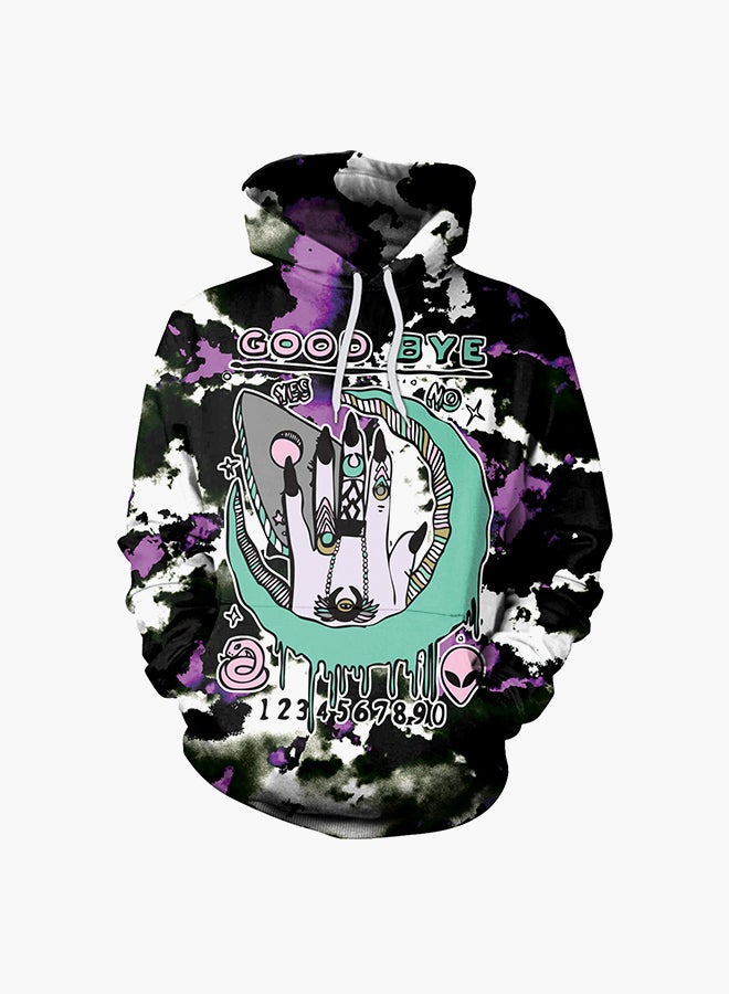 NADANBAO 3D Printing Long Sleeve Hoodie Black/Purple/Blue - Image 1