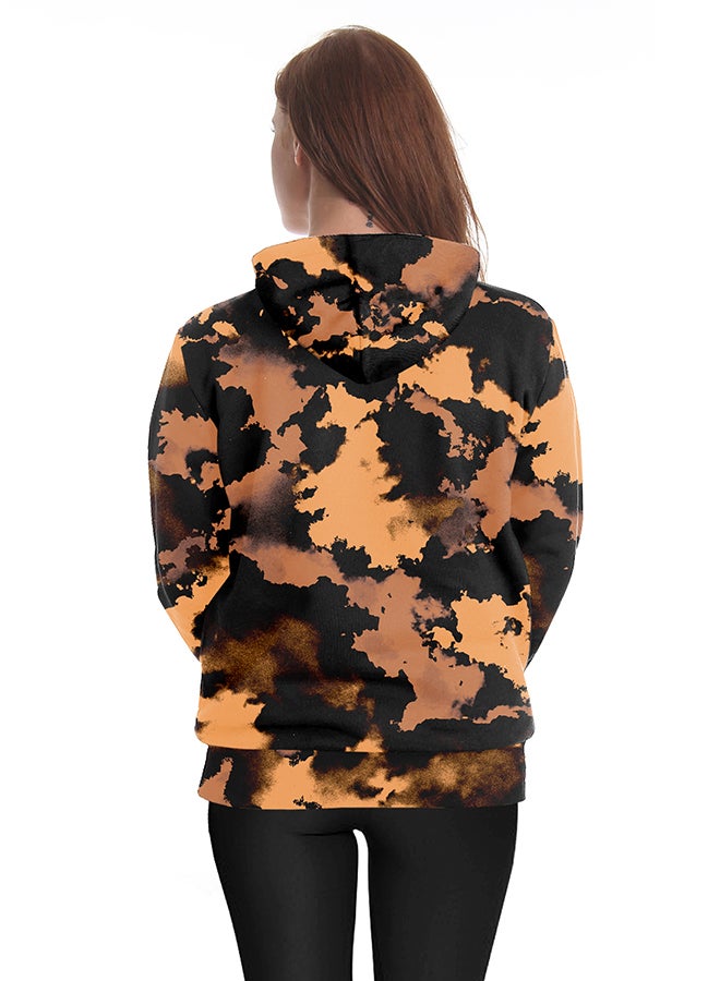 NADANBAO 3D Printing Long Sleeve Hoodie Orange/Black  - Image 4