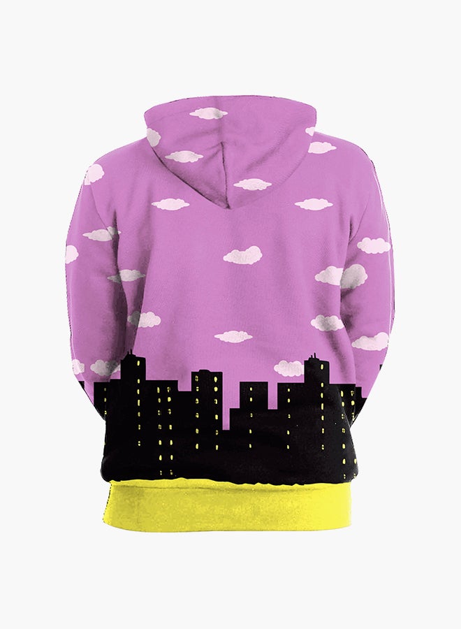NADANBAO 3D Printing Long Sleeve Hoodie Purple/Green/Pink  - Image 2
