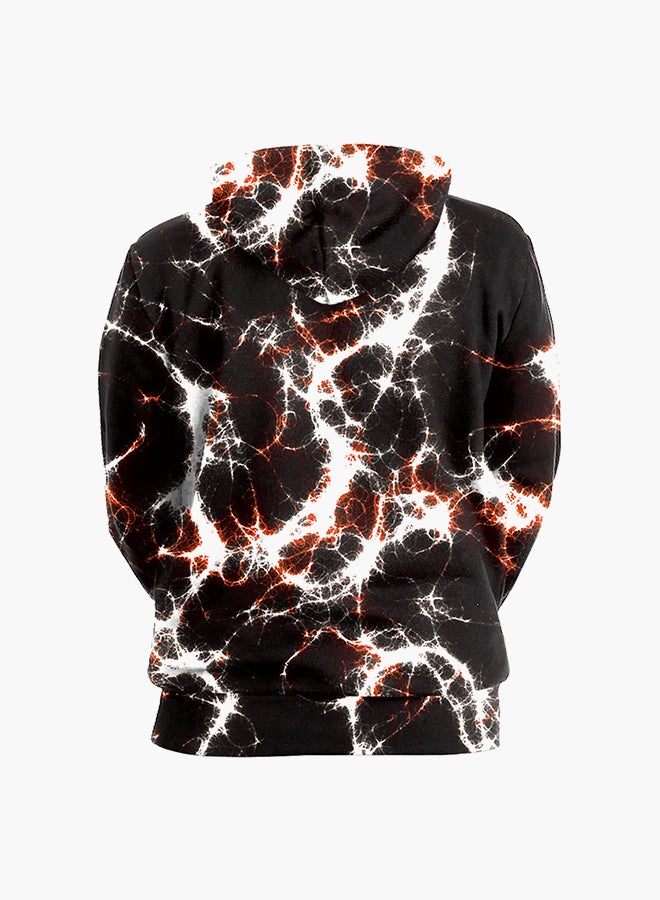 NADANBAO 3D Printing Long Sleeve Hoodie Black/White/Purple  - Image 2