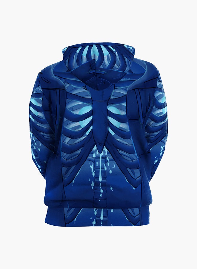 NADANBAO 3D Printing Long Sleeve Hoodie Blue - Image 2