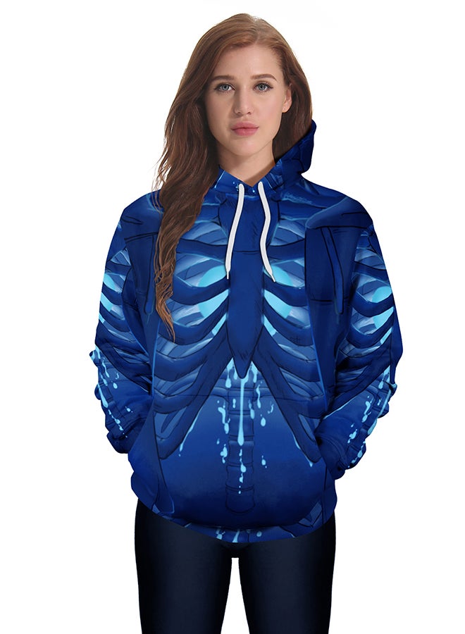 NADANBAO 3D Printing Long Sleeve Hoodie Blue - Image 3