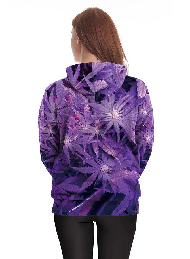 NADANBAO 3D Printing Long Sleeve Hoodie Purple - Image 4