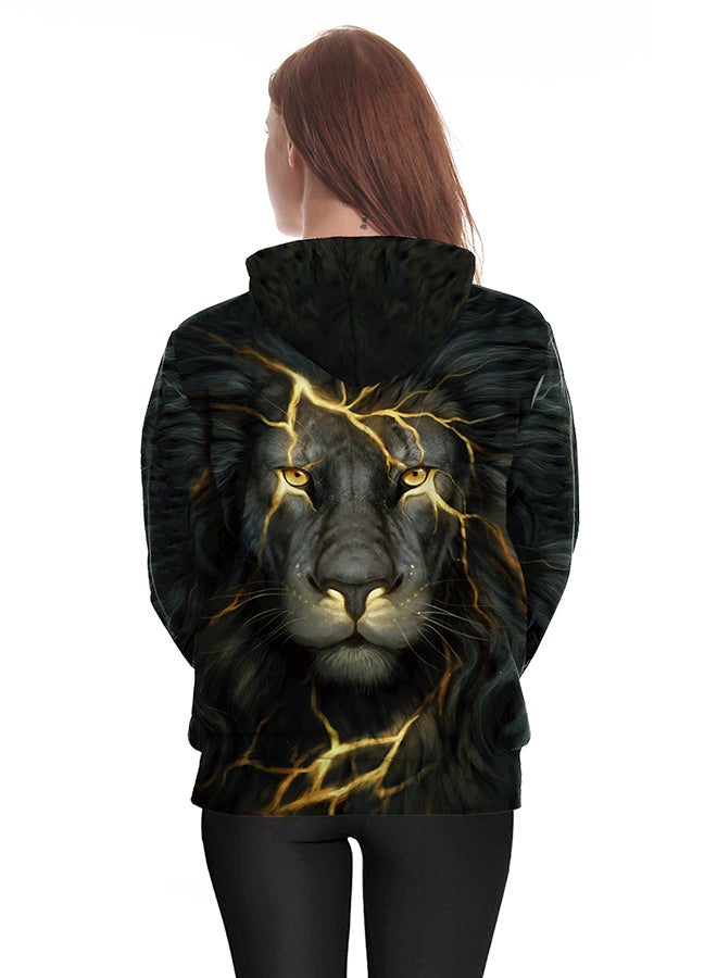 NADANBAO 3D Printing Long Sleeve Hoodie Black/Yellow  - Image 4