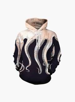 NADANBAO 3D Printing Long Sleeve Hoodie Black/Beige  - Image 1