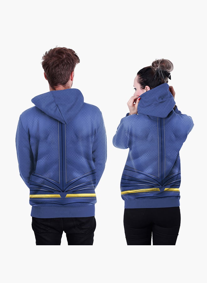 NADANBAO 3D Printing Long Sleeve Hoodie Blue  - Image 2