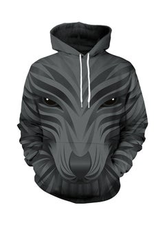 NADANBAO 3D Printing Long Sleeve Hoodie Black  - Image 3
