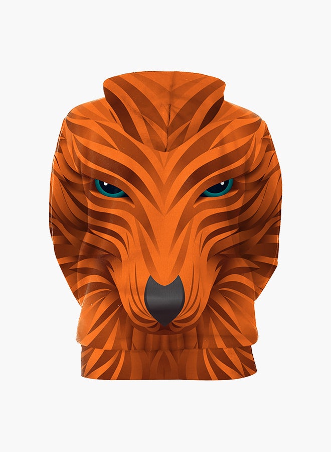 NADANBAO 3D Printing Long Sleeve Hoodie Orange  - Image 2