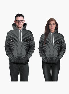 NADANBAO 3D Printing Long Sleeve Hoodie Black  - Image 1