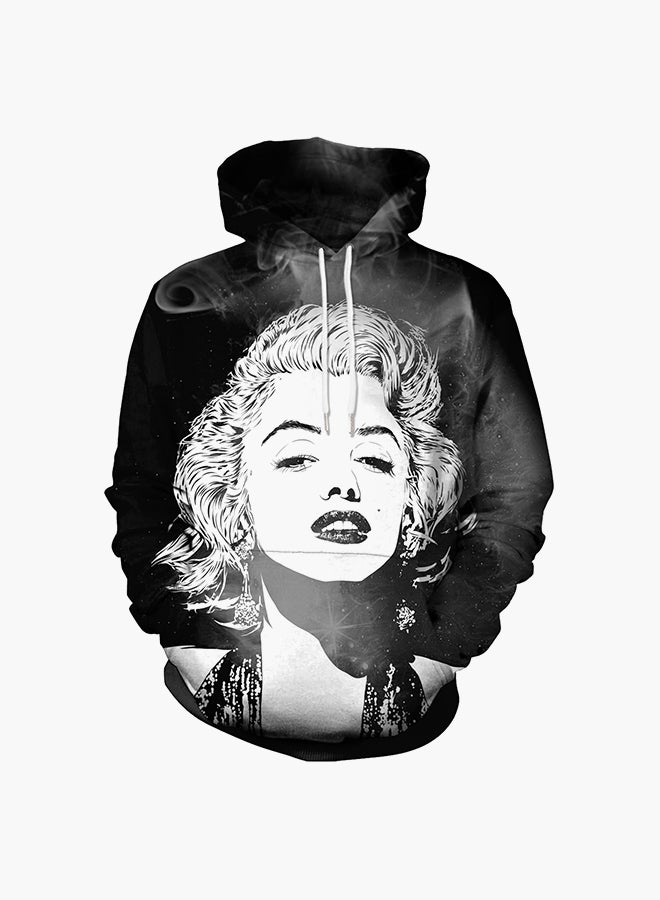 NADANBAO 3D Printing Long Sleeve Hoodie Black - Image 1