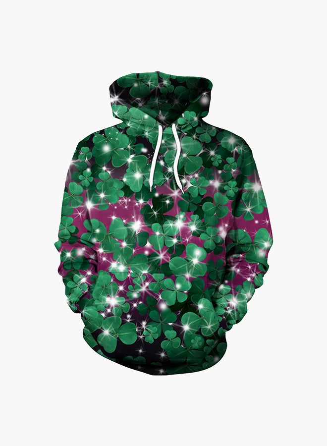 NADANBAO 3D Printing Long Sleeve Hoodie Green  - Image 1