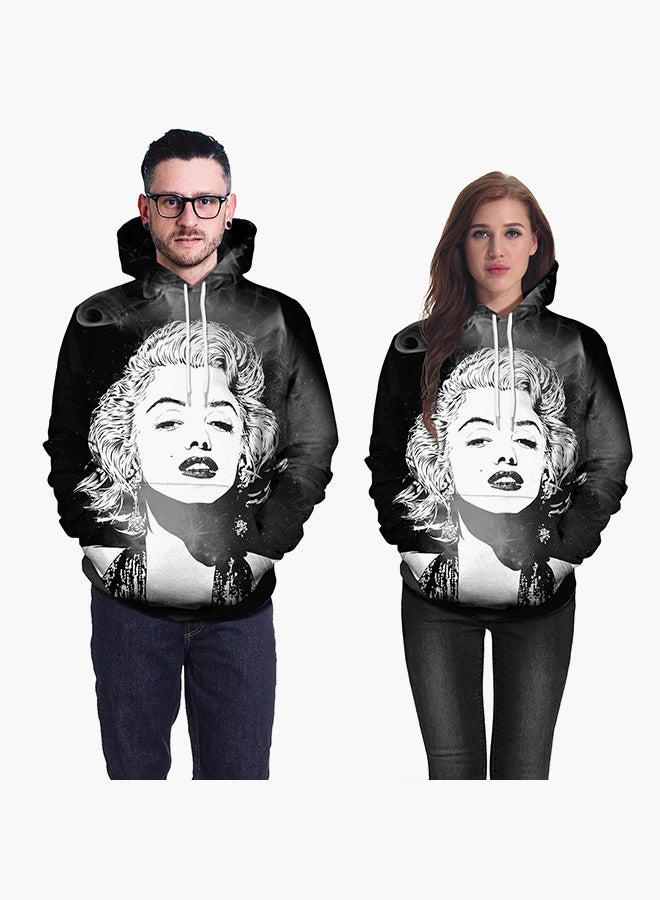 NADANBAO 3D Printing Long Sleeve Hoodie Black - Image 3