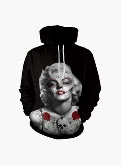 NADANBAO 3D Printing Long Sleeve Hoodie Black  - Image 1