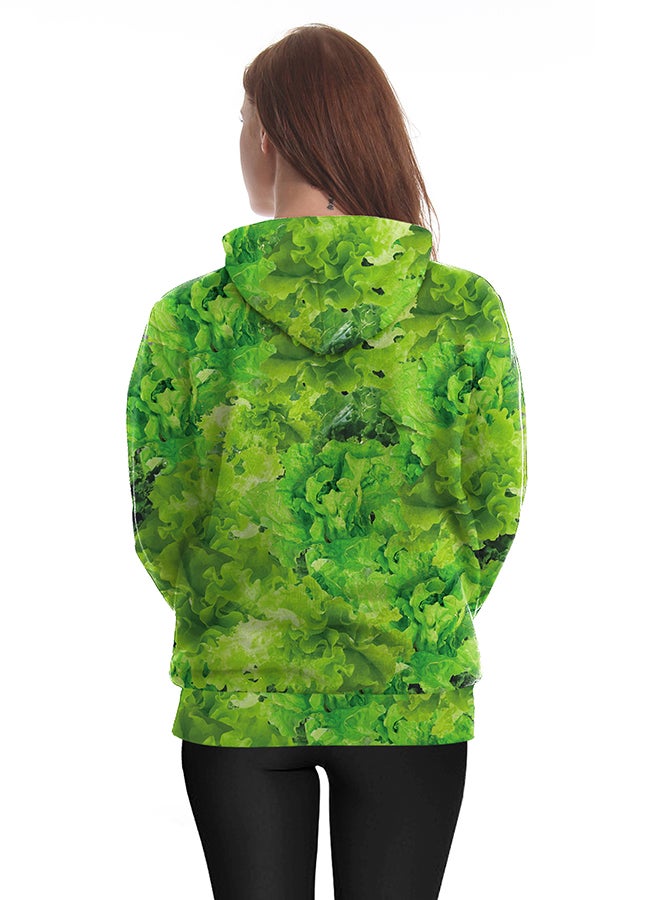 NADANBAO 3D Printing Long Sleeve Hoodie Green/Red - Image 4