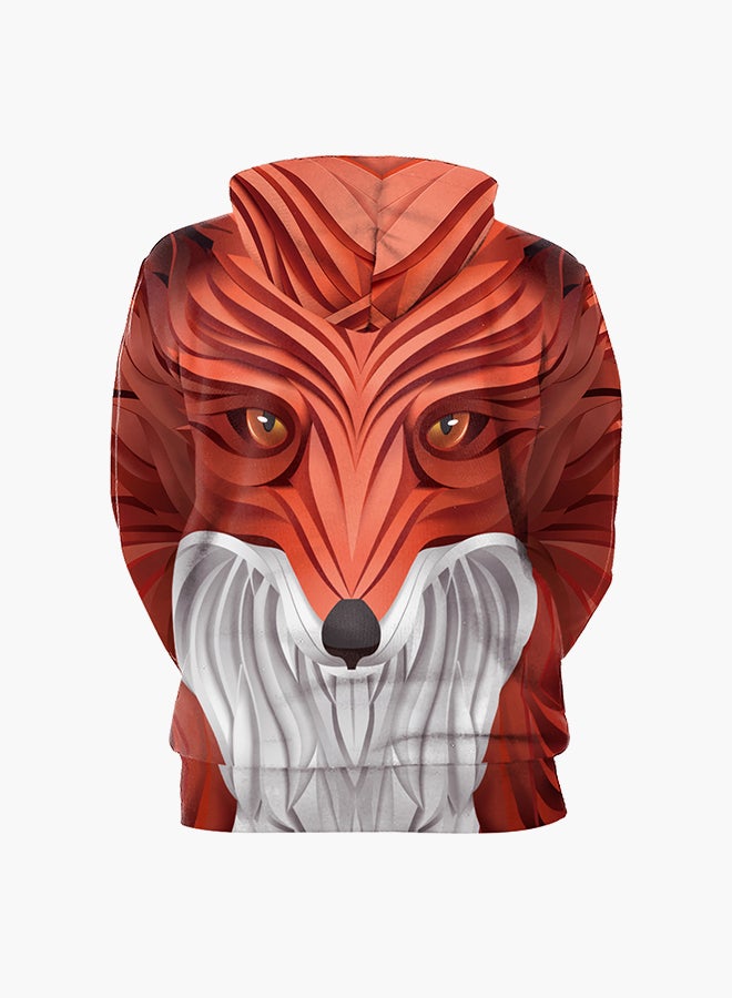 NADANBAO 3D Printing Long Sleeve Hoodie Red/Grey  - Image 2