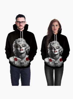 NADANBAO 3D Printing Long Sleeve Hoodie Black  - Image 3