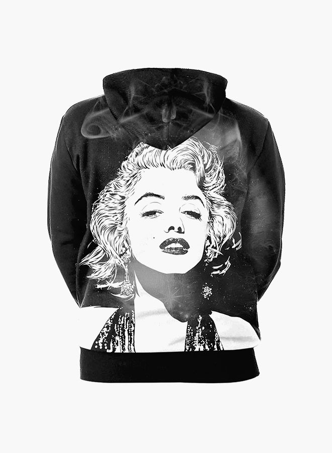 NADANBAO 3D Printing Long Sleeve Hoodie Black - Image 2