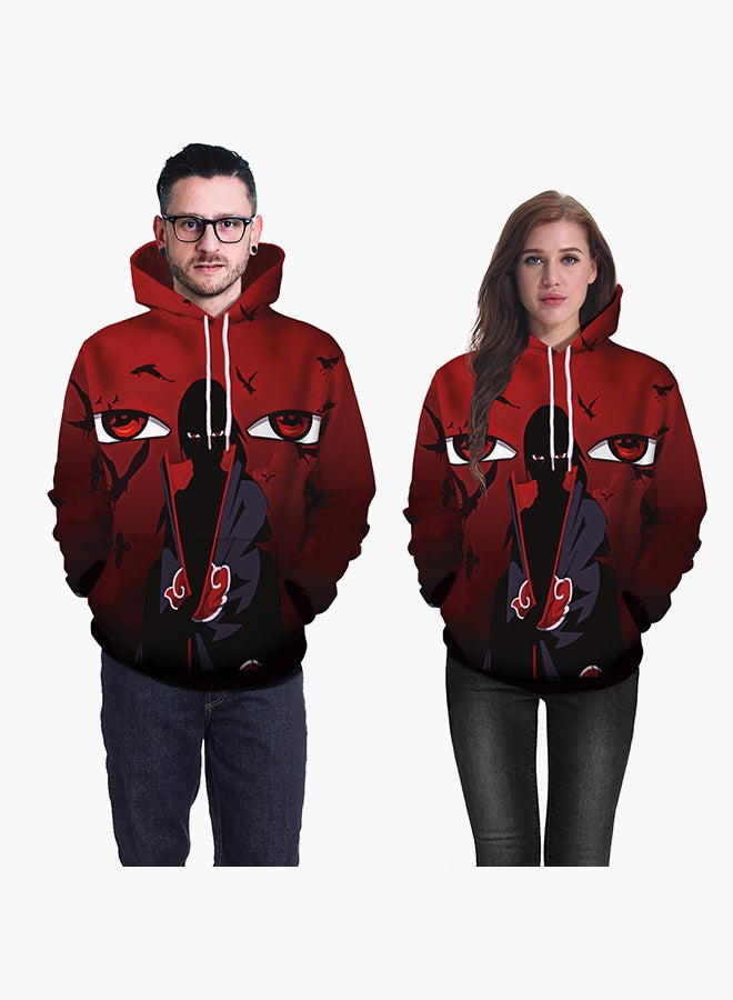 NADANBAO - 3D Printing Long Sleeve Hoodie Red - Image 1