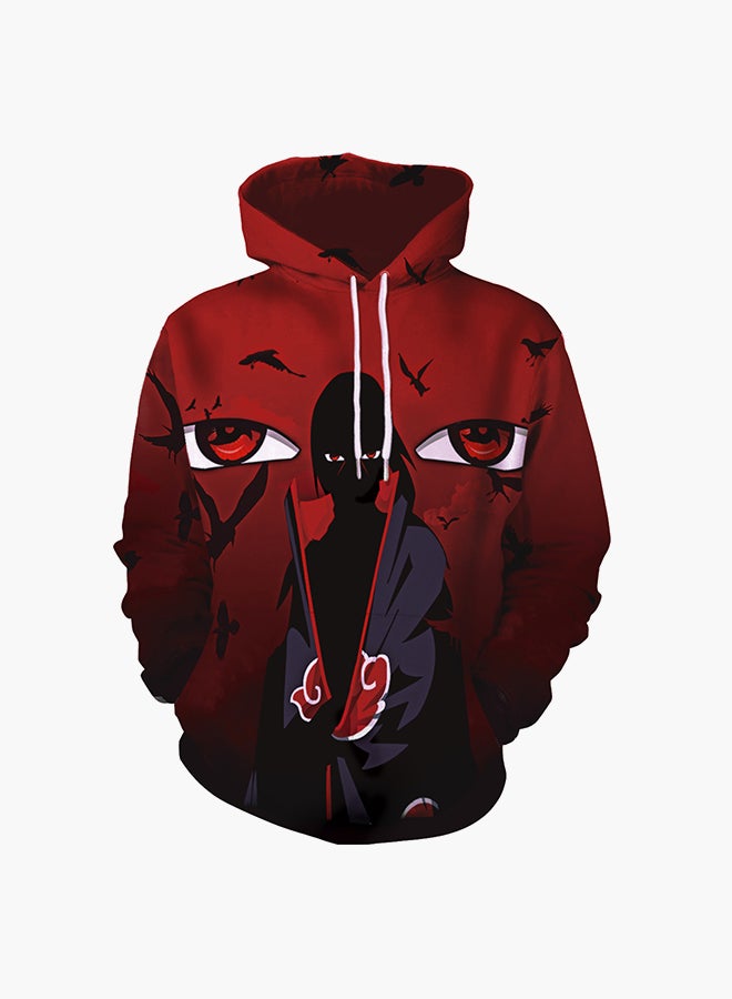 NADANBAO - 3D Printing Long Sleeve Hoodie Red - Image 1