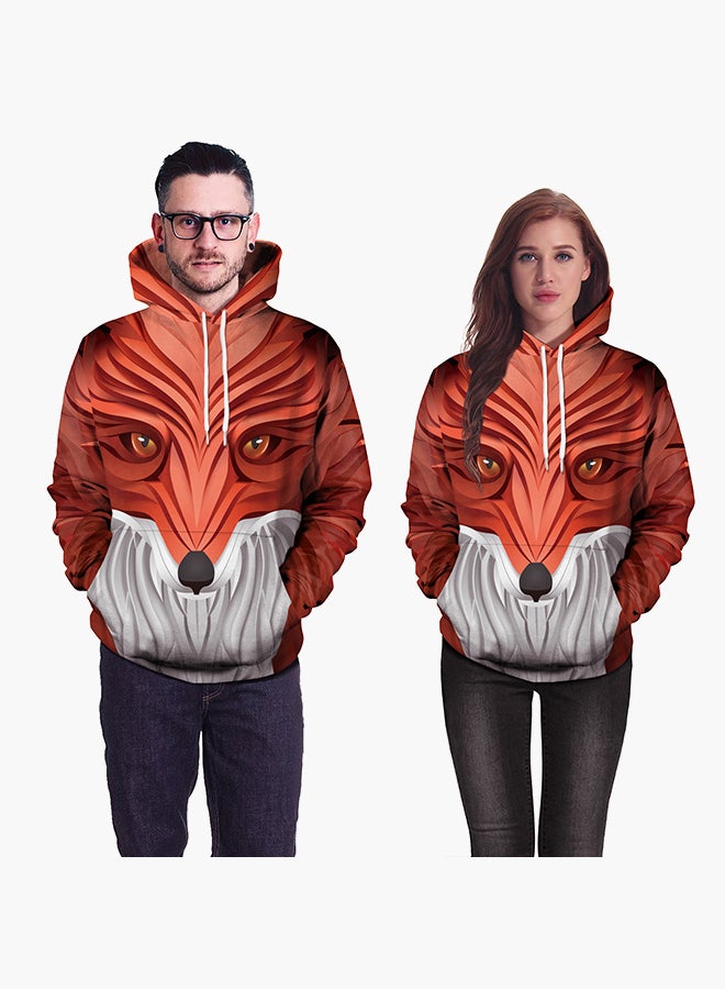 NADANBAO 3D Printing Long Sleeve Hoodie Red/Grey  - Image 3