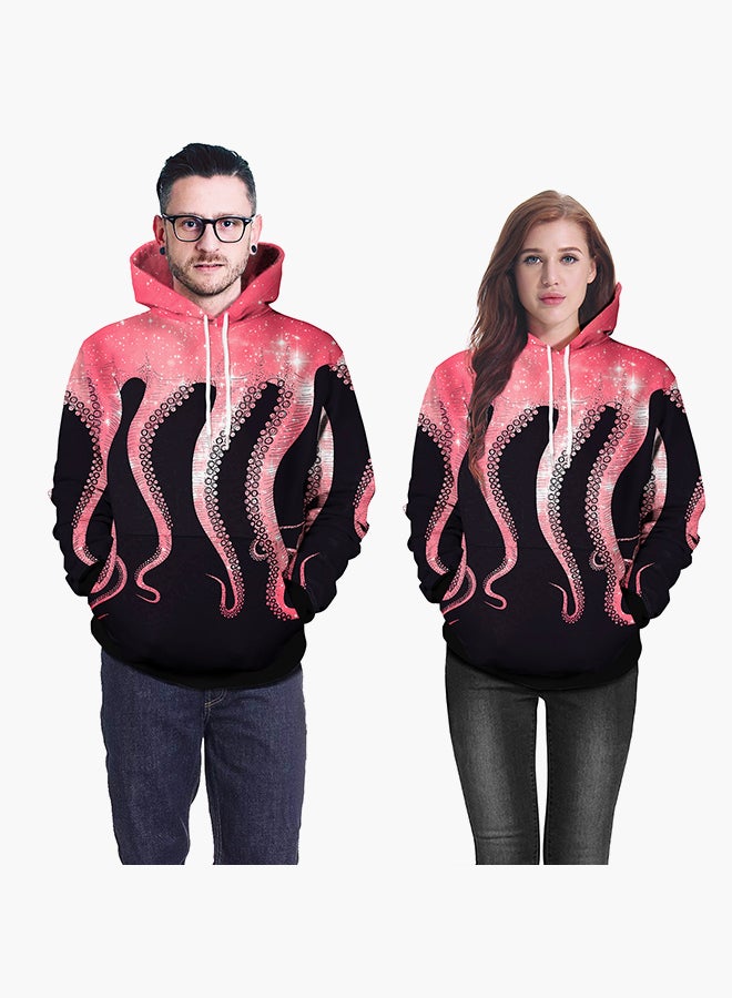 NADANBAO 3D Printing Long Sleeve Hoodie Black/Pink  - Image 3