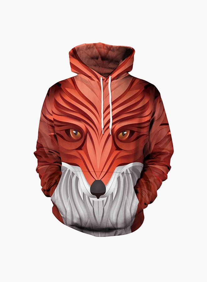 NADANBAO 3D Printing Long Sleeve Hoodie Red/Grey  - Image 1