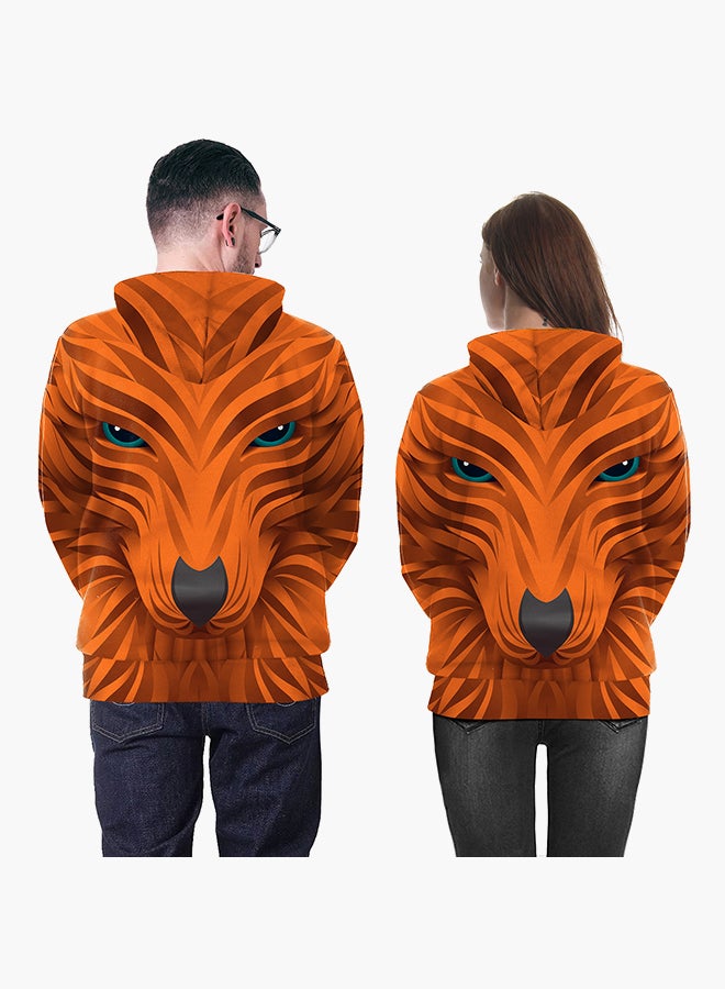 NADANBAO 3D Printing Long Sleeve Hoodie Orange  - Image 4