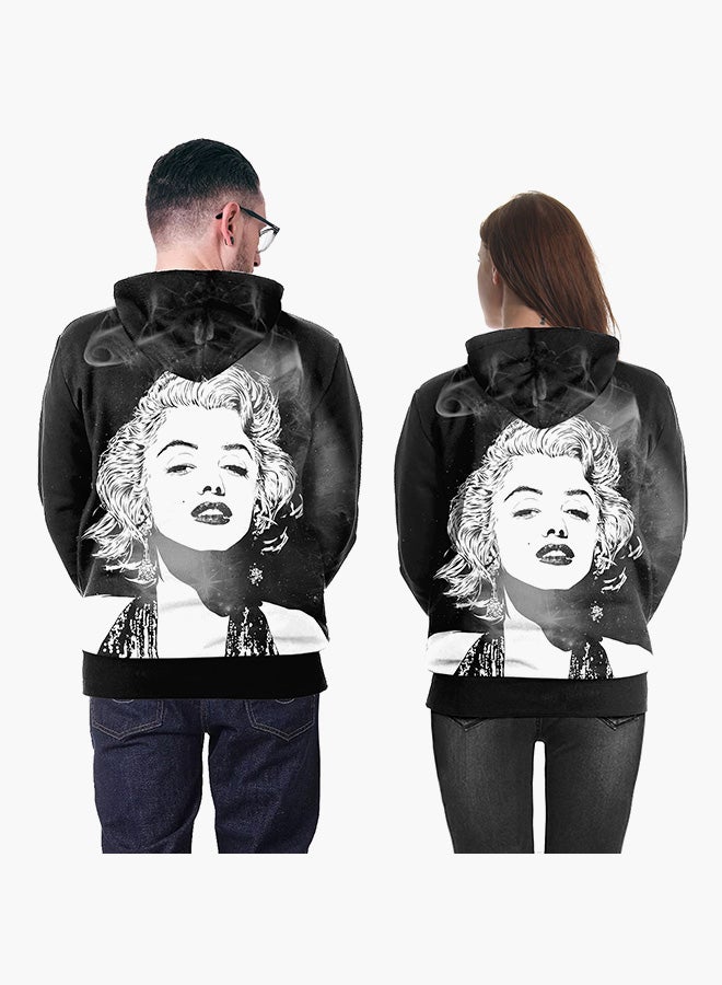 NADANBAO 3D Printing Long Sleeve Hoodie Black - Image 4