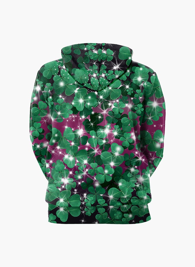 NADANBAO 3D Printing Long Sleeve Hoodie Green  - Image 2
