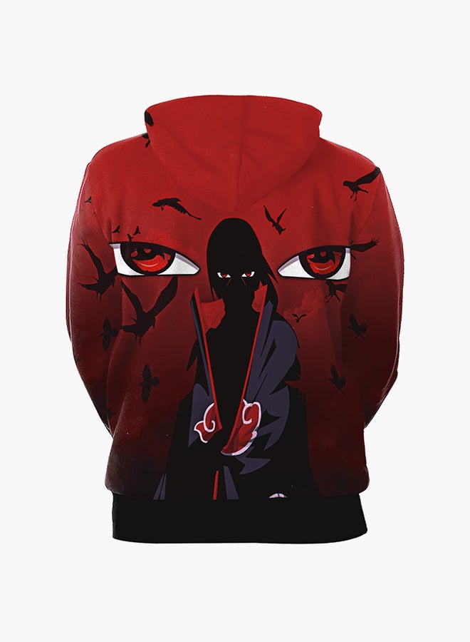 NADANBAO - 3D Printing Long Sleeve Hoodie Red - Image 1
