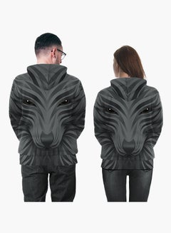 NADANBAO 3D Printing Long Sleeve Hoodie Black  - Image 2