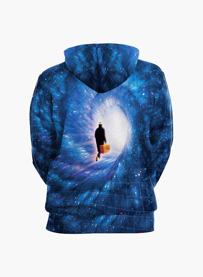 NADANBAO 3D Printing Long Sleeve Hoodie Blue  - Image 2