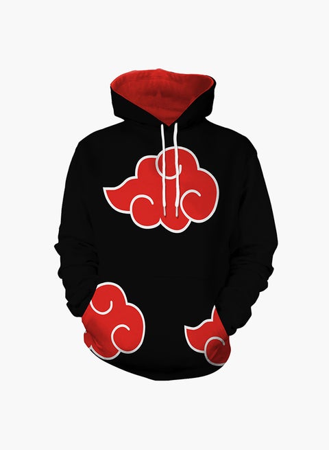 3D Printing Long Sleeve Hoodie Black/Red