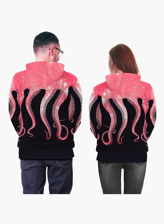 NADANBAO 3D Printing Long Sleeve Hoodie Black/Pink  - Image 4