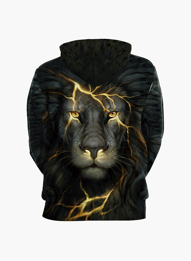NADANBAO 3D Printing Long Sleeve Hoodie Black/Yellow  - Image 2