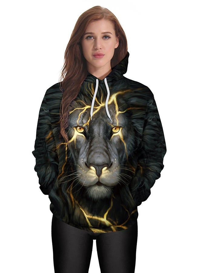 NADANBAO 3D Printing Long Sleeve Hoodie Black/Yellow  - Image 3