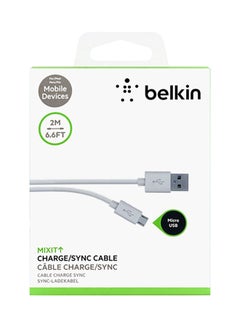 belkin MIXIT Micro USB To USB Cable   6.6 Feet / 2 Meters Charge And Sync Cable Micro USB ChargIng Cable For Smartphone Tablet Powerbank And more White White  - Image 3