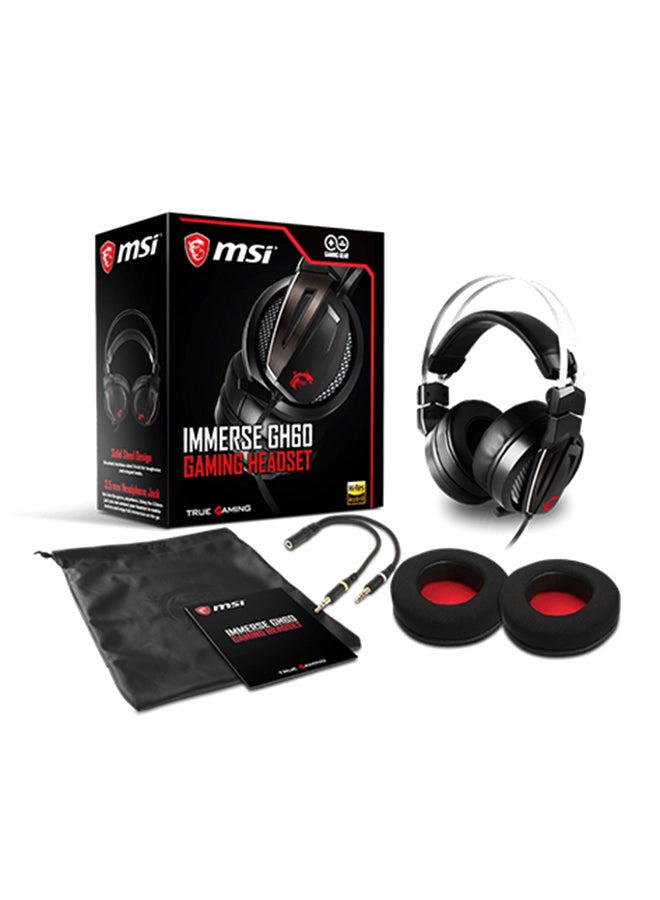 MSI - Immerse GH60 Over-Ear Gaming Headphones With Mic For PS4/PS5/XOne/XSeries/NSwitch/PC - Image 1