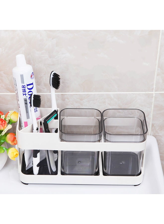 CYTHERIA - Household Plastic Toothbrush Box Washing Suit Grey/White/Grey 11.5x7x22.5cm - Image 1