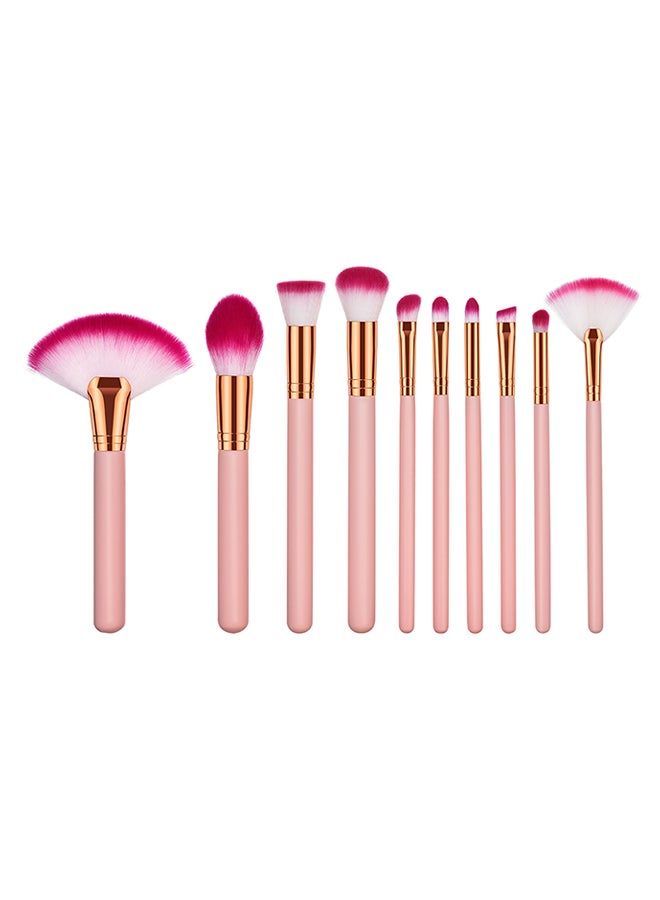 جوجوي طقم 10 قطع من فراشي المكياج وردي/أبيض