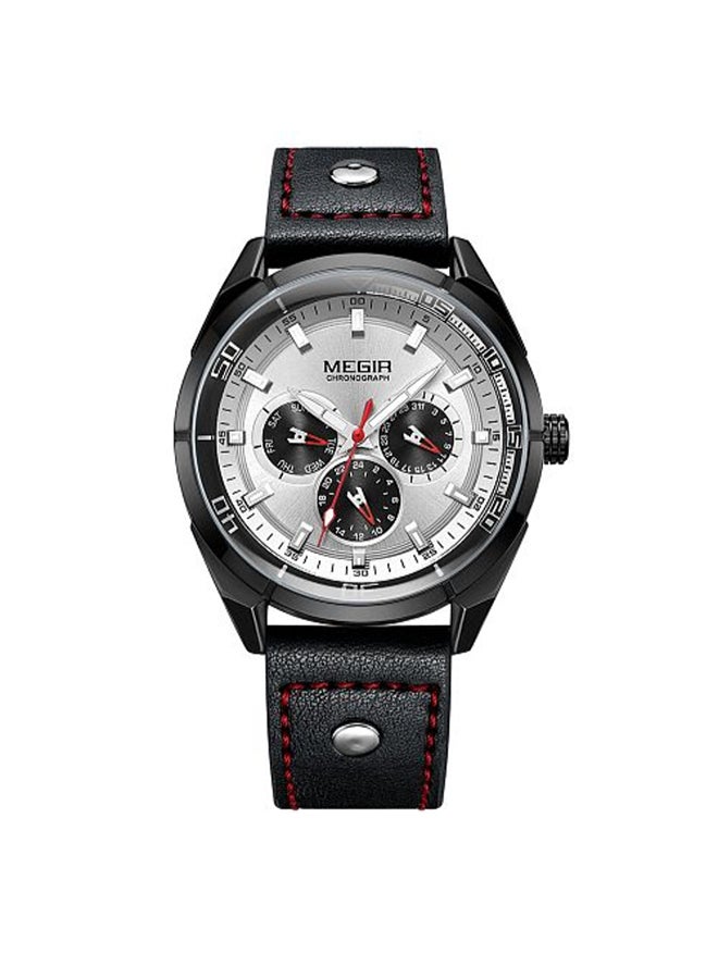 ميجر ساعة كرونوغراف مقاومة للماء بسوار من الجلد طراز 1J2968W للرجال - Image 1