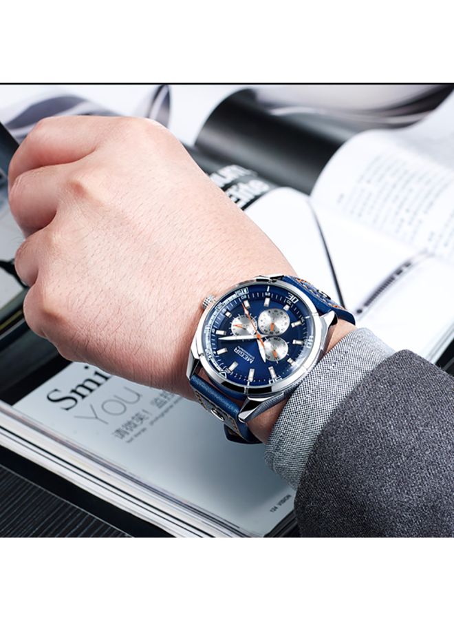 ميجر ساعة كرونوغراف مقاومة للماء بسوار من الجلد طراز 1J2968W للرجال - Image 2