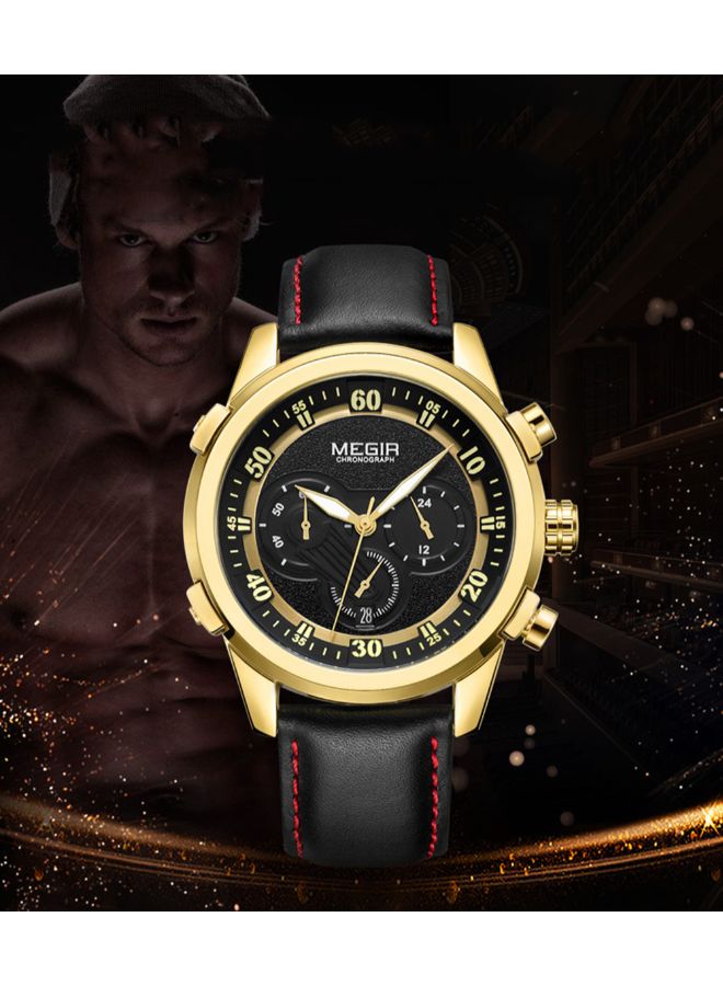 ميجر ساعة كرونوغراف مقاومة للماء بسوار من الجلد طراز 1J2807G men - Image 2