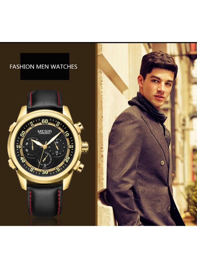 ميجر ساعة كرونوغراف مقاومة للماء بسوار من الجلد طراز 1J2807G men - Image 3