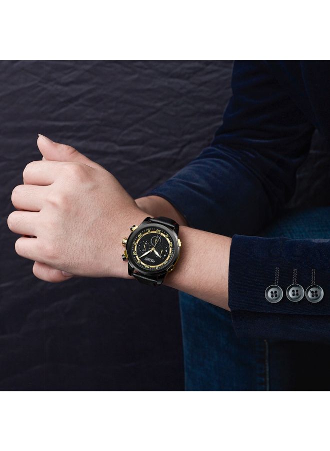 ميجر ساعة يد كرونوغراف بسوار من الجلد مقاومة للماء، طراز 1J2807B للرجال - Image 2