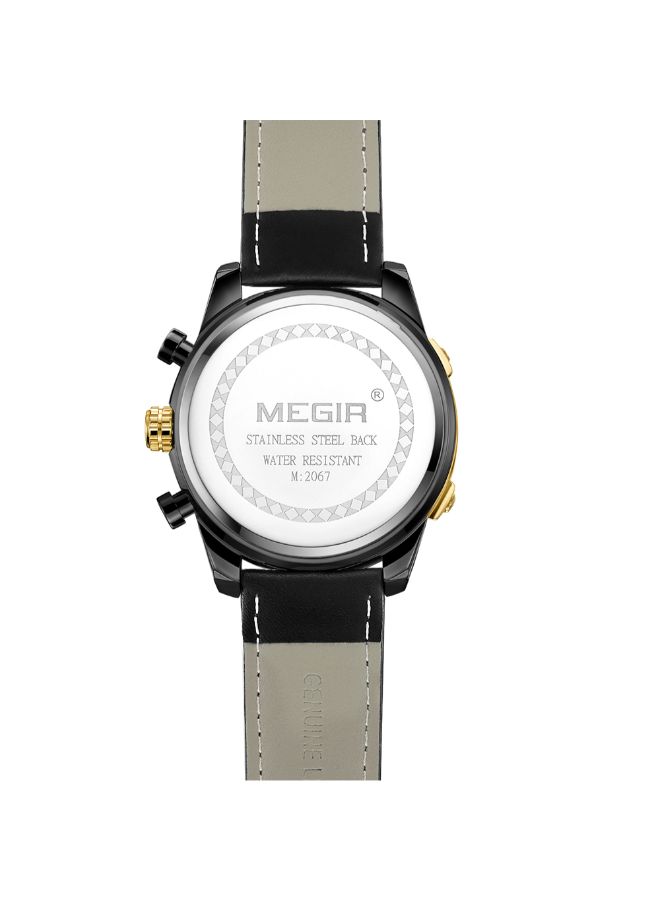 ميجر ساعة يد كرونوغراف بسوار من الجلد مقاومة للماء، طراز 1J2807B للرجال - Image 3